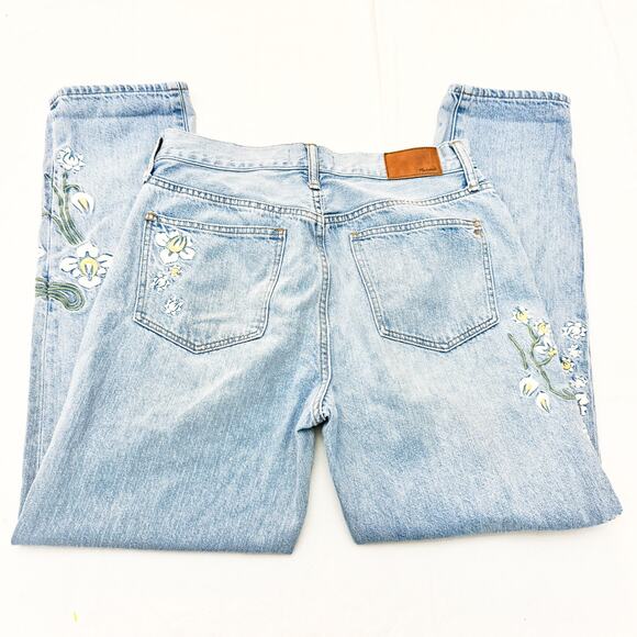 Madewell The Perfect Vintage Jean Embroidered Light Wash Denim Size 28 - Picture 5 of 9